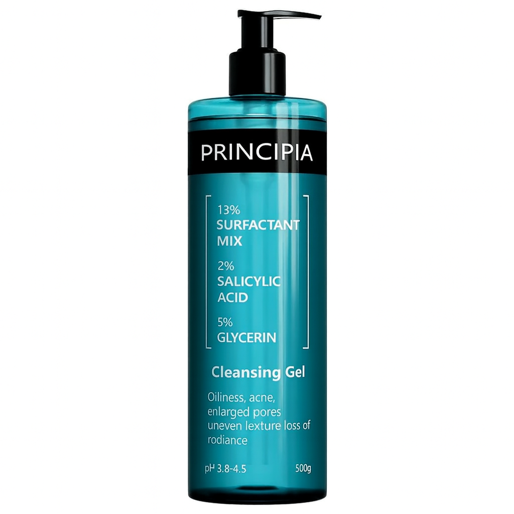 PRINCIPIA CLEANSING GEL (2% Salicylic Acid + 13% Surfactant Mix + 5% Glycerin · 500g)
