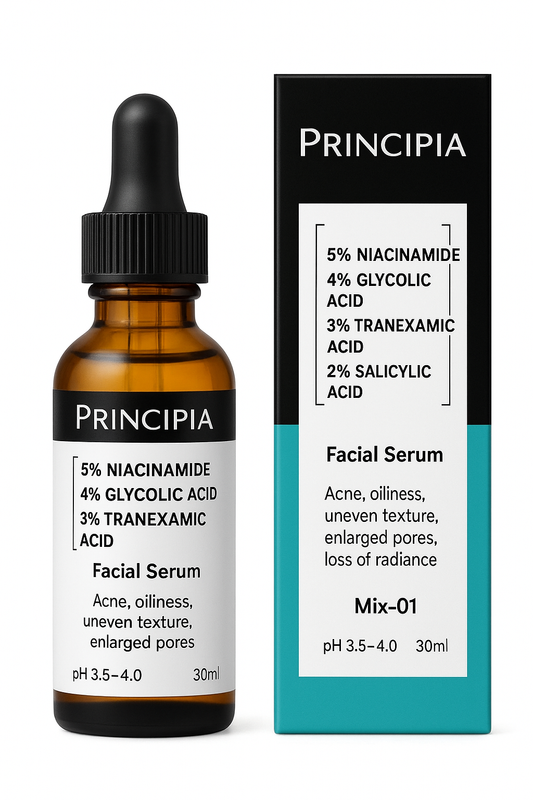 Principia Multi-Acid Facial Serum – Niacinamide, Glycolic & Salicylic 30ml